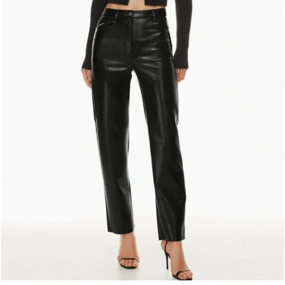 Aritzia Wilfred The Melina Vegan Leather Pant in Black Womens Size 2